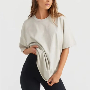 Camiseta Holgada Informal de Verano para Mujer, 180 g, 100 % Algodón, de Alta Calidad, con Logotipo Personalizado, Transpirable, al por Mayor - Product Image 4
