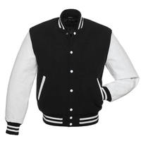 Blouson Varsity personnalisé de luxe noir à capuche coupe-vent grande taille pour hommes
