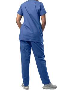 Uniforme de enfermera con cuello en V Unisex, uniforme médico Anno, uniforme médico cian OEM Spandex HEN Time Lead Fabric Doctor Support - Product Image 2