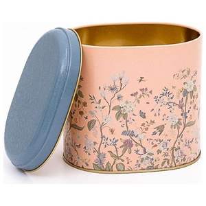 Kontensan ER0041G Envase Metálico Ovalado de 1.4L con Diseño Floral Rosa Pastel, 140x120x130mm - Product Image 2