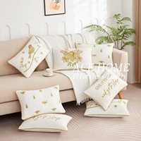 Housse de coussin en velours brodé floral, vente chaude, décoration moderne pour la maison, housses de coussin décoratives, conception et spécifications personnalisées