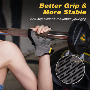 Workout <b>Gloves</b> for Women and Men Weight <b>Lifting</b> <b>Gloves</b> Anti-Slip Padded Palm Breathable Lightweight Half Finger Wrist Support - Product Image 3