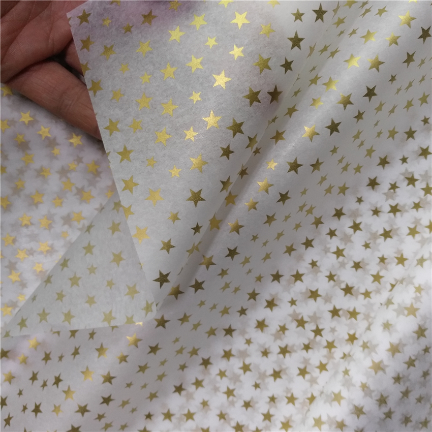 Star Pattern Polka Dots Metallic Shining Color Biodegradable Wrapping Tissue Paper for Gift & Craft Packaging Ready to Ship