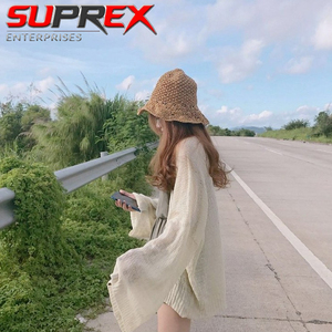 Womens Oversized Puff Sleeve Thin Lightweight Open Front Knit <b>Cardigan</b> <b>Sweater</b> Casual Beach Cover Bohemian Loose Fit Vacation - Product Image 5
