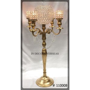 Feuilles Designer Prime Quality Aluminium Coulé Haute Qualité Plaqué Or Mariage Et Événements Table Centre De Table Candélabre Fournitures - Product Image 4