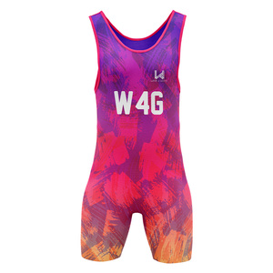 Justaucorps de lutte personnalisé pour hommes, imprimé par sublimation, avec bretelles réglables et fermeture à enfiler, pour les 4 sports - Product Image 2