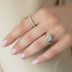 แหวนเงิน925เพชรโมอีสทรงกลมสีเงินสำหรับขอแต่งงานแหวนสุดหรู - Product Image 5