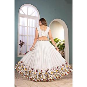 High Quality Fashion Lehenga Choli with Chinnon Fabric <b>Beautiful</b> Embroidery Ideal for Engagement Party and Festival Occasion - Product Image 6