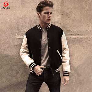 Chaquetas universitarias de talla grande al por mayor, chaquetas universitarias en blanco, chaquetas universitarias lisas con logotipo personalizado, chaquetas para hombre - Product Image 2