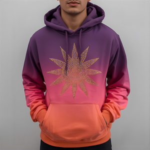 Pull à capuche en polaire personnalisé Sun Fade Rhinestone avec embellissements à paillettes et options OEM/ODM acceptant la personnalisation - Product Image 2