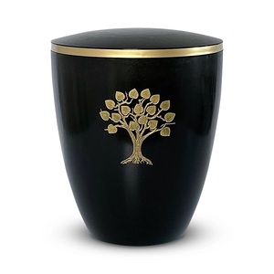 Flor dorada grabada para cenizas humanas Servicios de entierro Servicios funerarios Urna marrón Buena venta Cremación Urna clásica para adultos - Product Image 3