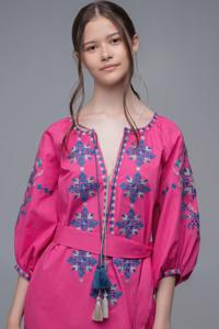 ชุดเดรสสตรีแขนยาวสไตล์ยูเครนชุดเดรสแต่งจีบผ้าลินินปักลายด้วยเข็มขัด - Product Image 3