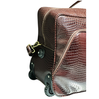 Sac de voyage à roulettes unisexe de luxe en cuir de crocodile, sac de sport durable de haute qualité, 2 roues, grand format, portable