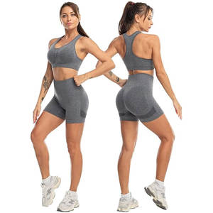 Conjunto de Top y Shorts de Yoga para Mujer, Diseño Sólido con Logotipo Personalizado, Alta Calidad, Transpirable, Ecológico, para Gimnasio, en Oferta - Product Image 2