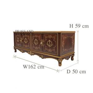 Soporte de TV Clásico de Madera con Detalles Dorados Ornamentados - Product Image 3