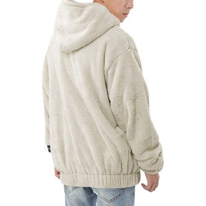 Vêtement de sport pour homme en polaire sherpa à capuche, coupe classique, 100% coton, teinture unie, logo personnalisable, fermeture éclair - Product Image 5