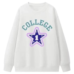 Suéter Casual de Punto con Cuello Redondo |   100% Algodón Forrado y Lavado |   Dibujos Animados del Campus Primavera/Otoño |   Servicio de Bordado e Impresión Personalizada - Product Image 2