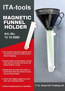 Magnetic PP <b>Funnel</b> Holder 110 x 80 x 370mm with 2 strong magnets - Product Image 3