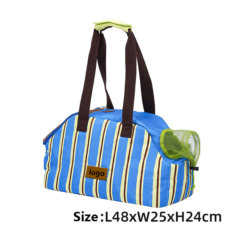 Contrast color stripes pet leisure bag style 1