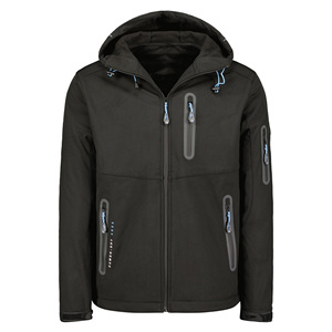 เสื้อแจ็คเก็ตผ้านิ่มกันน้ำผ้าโพลีเอสเตอร์สำหรับผู้ชายเสื้อแจ็คเก็ตมีฮู้ดสำหรับใส่กลางแจ้งกันลมมีโลโก้ตามสั่ง - Product Image 1