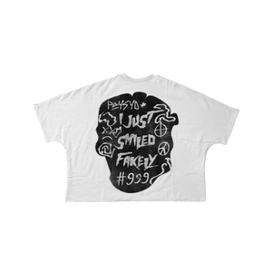 Camiseta de calle personalizada OEM para hombre, camiseta informal de algodón con estampado gráfico de peso pesado de Hip Hop, camiseta informal de gran tamaño recortada para hombre - Product Image 4