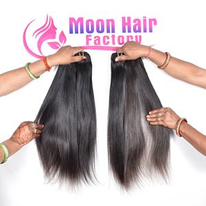 100% des meilleurs fabricants et fournisseurs en Inde de mèches de cheveux humains lisses, doux, soyeux, vierges, non traités, bruts, d'exportation, à vendre - Product Image 4