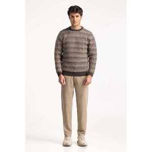 เสื้อคาร์ดิแกนคอกลมลายเรขาคณิตสำหรับผู้ชาย ผ้าฝ้าย 100% เสื้อฮู้ดสำหรับฤดูใบไม้ร่วง พิมพ์ลายตัวอักษรและตกแต่ง - Product Image 2