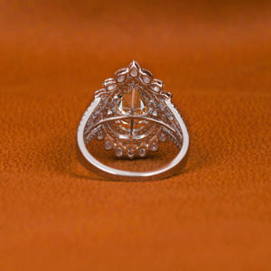 14K solide jaune poire coupe laboratoire diamant cultivé Double Halo bague de fiançailles Style classique IGI certifié diamant bague cadeau de fiançailles - Product Image 3