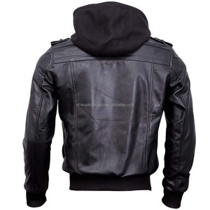 Veste de course moto unisexe en cuir véritable avec capuche amovible, motif imprimé, tailles plus grandes disponibles, en peau d'agneau cirée marron - Product Image 5