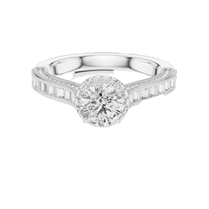 Bague de fiançailles pour femme avec halo de diamants de laboratoire ronds de 1,43 carat, VVS-VS EF CVD, or 18 carats, 14 carats, 10 carats et argent 925, rose - Product Image 1