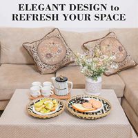 Nouveau design, meilleur prix, haute qualité, Lavihexco Boho Wicker, 100% bambou naturel, taille personnalisée, ensemble de suspension murale, décoration intérieure