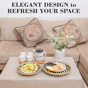 การออกแบบใหม่ล่าสุดราคาที่ดีที่สุดและมีคุณภาพสูงหวายไม้ไผ่ธรรมชาติ 100% แขวนผนังชุด 3 ชิ้นสําหรับตกแต่งบ้านจากเวียดนาม - Product Image 5