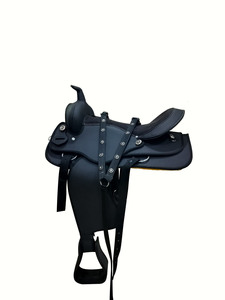 Selle de cheval synthétique en Cordura légère, selle western durable avec arbre en bois, matériau en cuir - Product Image 6