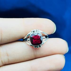 Natural Garnet Silver <b>Ring</b> Garnet Gemstone Silver <b>Statement</b> <b>Ring</b> Handmade Silver Bohemian <b>Ring</b> for Women's - Product Image 1