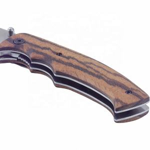 Vente en gros de commandes en vrac personnalisées OEM ODM service en acier inoxydable couteau pliant d'extérieur manche en bois couteau de poche dur et tranchant - Product Image 5