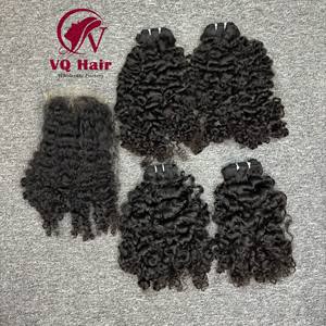 Raw Vietnamese Curly Unprocessed Virgin Cuticle Aligned <b>Human</b> <b>Hair</b> Machine Double Weft 100g <b>Hair</b> Bundle Vendor <b>Extensions</b> - Product Image 1