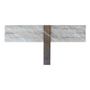 Azulejo de pared de chapa de mármol blanco moderno, decoración ignífuga para el hogar, revestimiento de piedra, superficie rugosa apilada, acentos de pared de piedra - Product Image 2