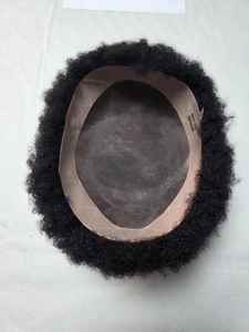 Toupet de cheveux afro Taz, base mono, perruque prothèse pour hommes - Noir africain bangladais - Product Image 3