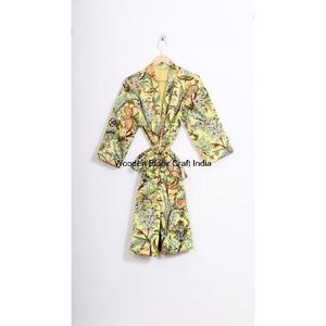 Kimono matelassé fait main, écologique, 100% coton biologique, style kimono, motif floral bohème pour femmes - Product Image 6