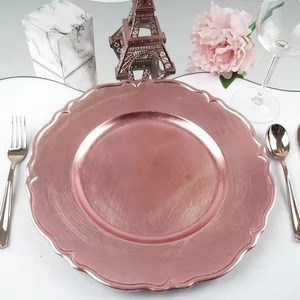 Venta caliente diseño estándar cargador de Metal niquelado para el hogar y la boda platos decorativos de mesa y platos - Product Image 1