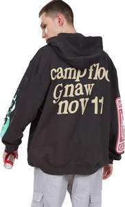 Sweat à capuche graphique vintage pour homme 100% coton Sweat-shirt à capuche style hip hop Pull-over lourd - Product Image 4