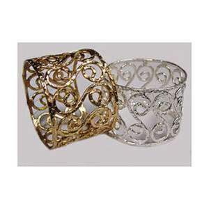 Organisateur de serviettes de luxe en métal poli doré avec design fait à la main, parfait pour la vaisselle exclusive à un bon prix, forme ronde - Product Image 6