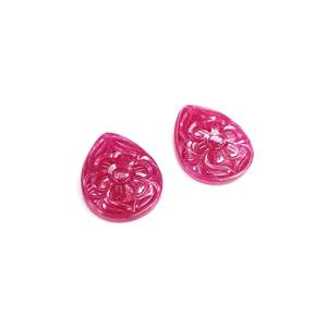 Rubis naturel de Bangkok, pierres précieuses en vrac, poires sculptées, 41,61 carats, qualité de luxe, taille hexagonale, traitées thermiquement, certifiées IGI - Product Image 4