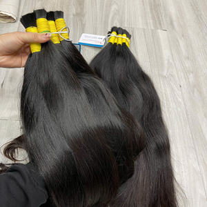 Venta al por mayor de alta calidad Raw Extensiones de cabello humano vietnamita Natural Straight Bulk Hair Natural Negro - Product Image 2
