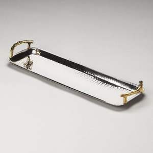 Bandeja decorativa redonda de metal Bandeja de metal decorativa de lujo hecha a mano Aspecto antiguo para el estilo del hogar Premium - Product Image 5