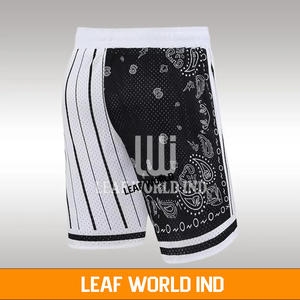 กางเกงขาสั้นผู้ชายสำหรับเล่นยิมวิ่งชายหาด2024ฤดูร้อนกางเกงกีฬาพิมพ์ลายสายฟ้าผ่าทำจากผ้าฝ้ายลายแบบไม่ทอ - Product Image 4