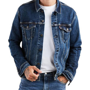 Veste personnalisée surdimensionnée d'hiver pour hommes en toile épaisse denim coupe-vent avec col décontracté jean chaud de style Hip Hop et Vintage - Product Image 4