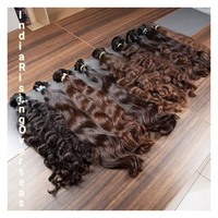 Rambut Remy murni Virgin Indian bundel rambut gelombang alami rambut candi tanpa proses lembut berombak alami bersinar bebas kusut