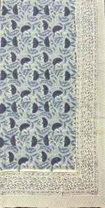 Nappe en coton imprimé grand bloc à main, gris doux, couverture de table d'automne et d'hiver, décoration de table à manger bohème, cadeau fait main pour la maison - Product Image 2