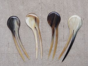 Bâton de cheveux en corne de buffle naturelle, accessoire de cheveux élégant pour tous types de cheveux, fournisseur indien. - Product Image 3